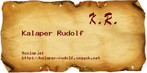 Kalaper Rudolf névjegykártya
