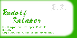 rudolf kalaper business card